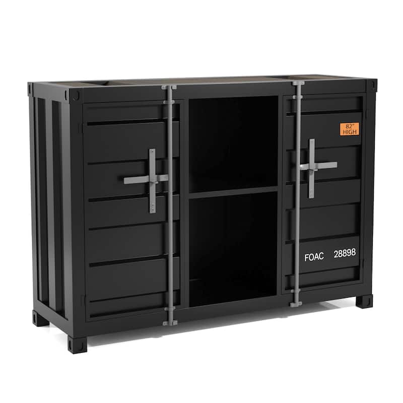 Kilcurry Industrial 46-inch Steel 6-Shelf Console Table by Furniture of America - Gun Metal