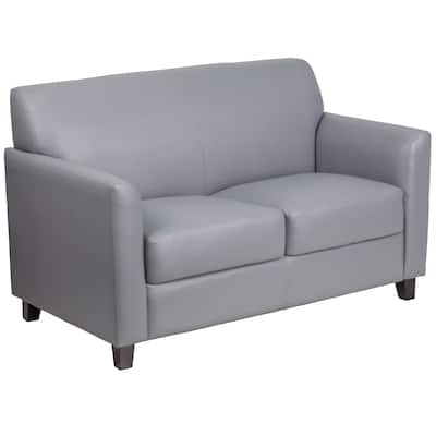 Benville Modern Grey Leather Loveseat