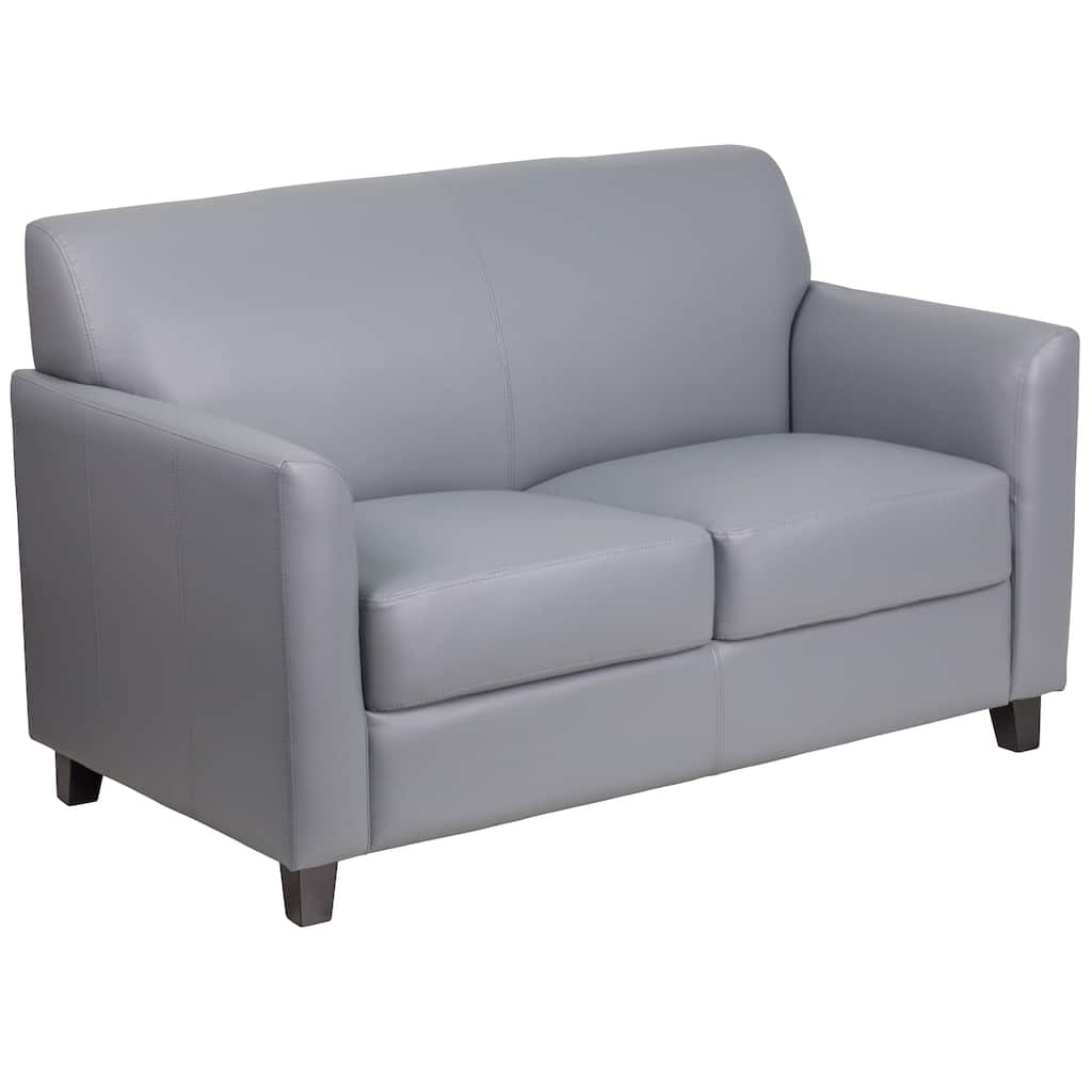 Benville Modern Grey Leather Loveseat