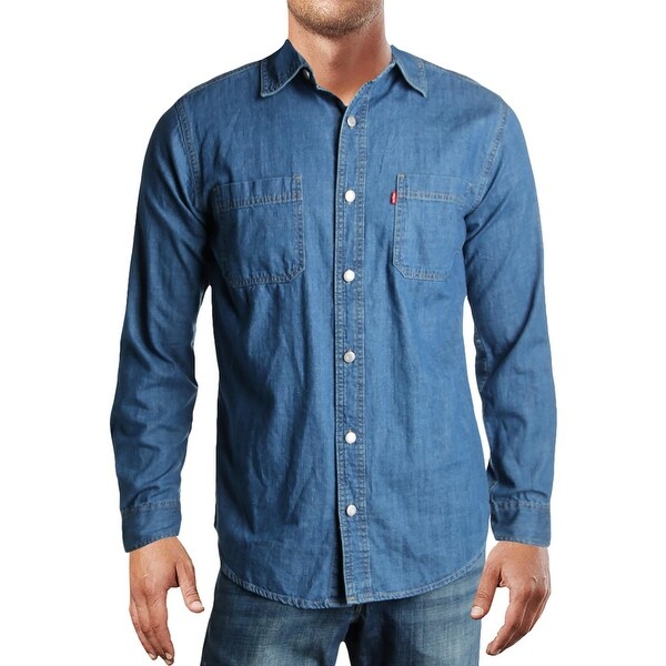 levi denim button down shirt