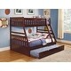 preview thumbnail 7 of 6, Artsy Twin over Full Bunk Bed with Twin Trundle, Dark Cherry Finish Wooden Bedroom Furniture, Space-saving, Espresso