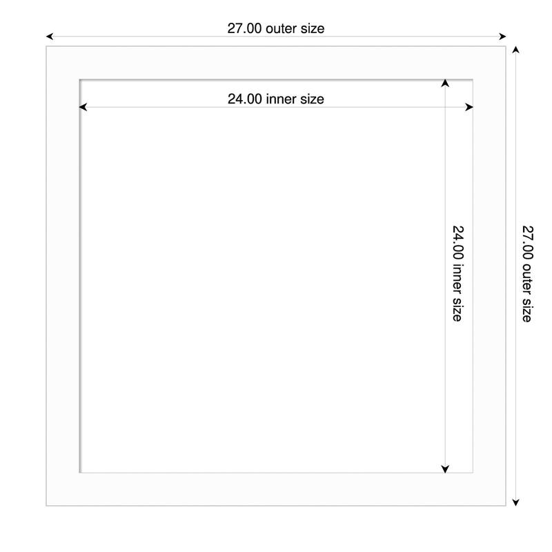 Amanti Art Basic Black Narrow Framed Dry Erase Magnetic Board - 27 x 27 in - Basic White Narrow