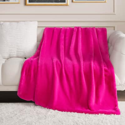 Juicy Couture Solid Rabbit Mink Blankets