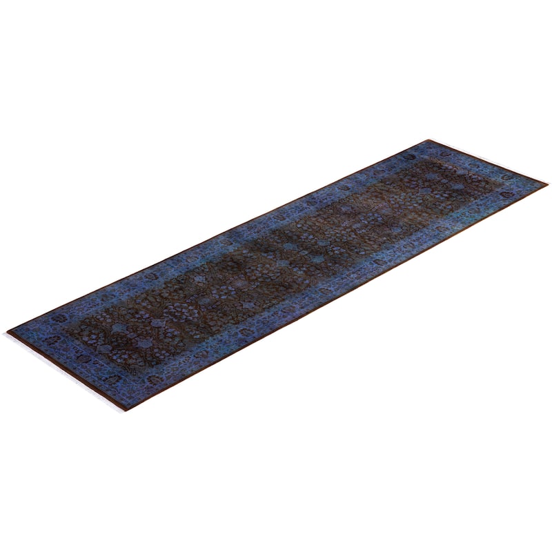 Overton Hand Knotted Wool Vintage Inspired Modern Contemporary Overdyed Orange Area Rug - 3' 0" x 10' 9"