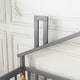 preview thumbnail 5 of 9, Grey Twin Size Pine Wood House-Shaped Bedside Floor Bed with Guardrails, Slats, with Door
