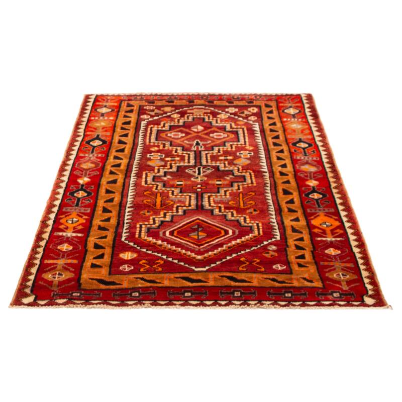 ECARPETGALLERY Hand-knotted Melis Vintage Dark Red Wool Rug - 5'0 x 6'5