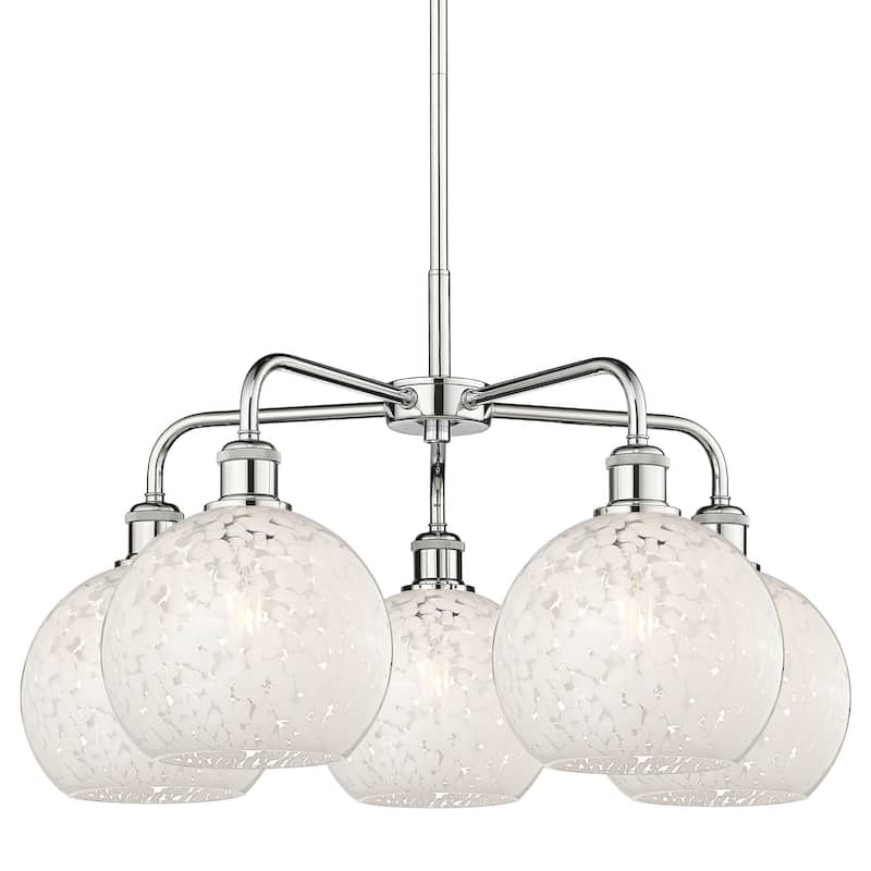 Innovations Lighting 516-5C-16-26-White Mouchette-Indoor Chandelier - Polished Chrome / White Mouchette
