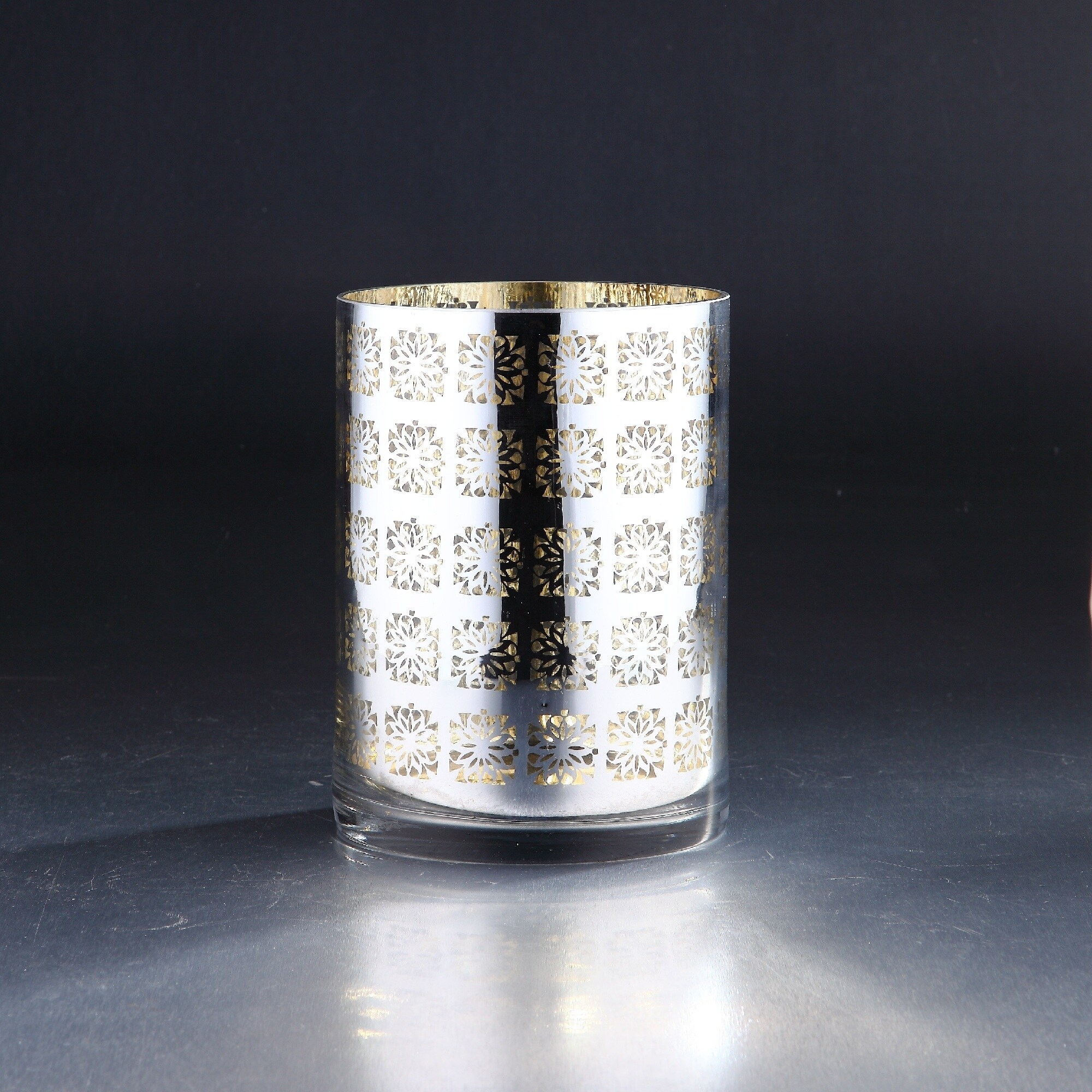 Shop 8 Metallic Gold And Silver Cylinder Hurricane Glass Vase