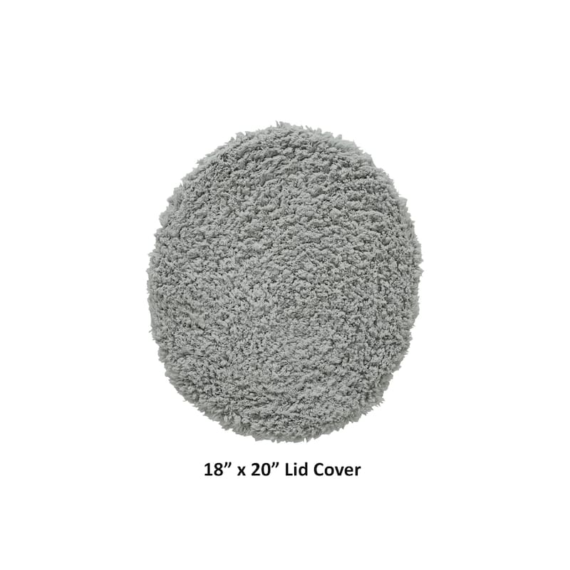 Better Trends 18 x 20 Toilet Lid Cover 100% Cotton Tufted Water Absorbent Machine Washable Lux Collection