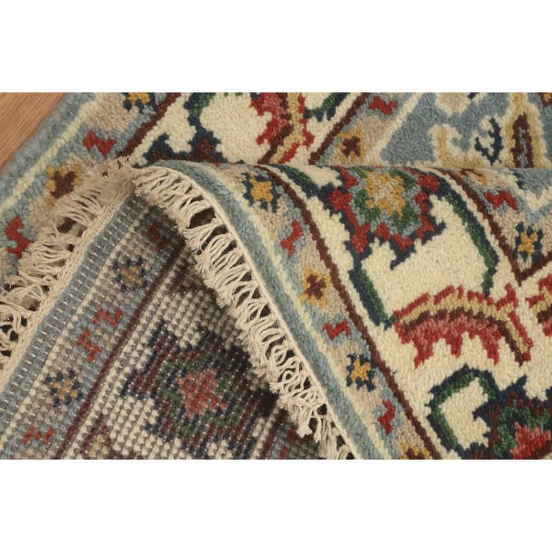 Hand-knotted Transitional Wool Carpet Blue Oushak Rug Oriental Carpet Floral Area Rug Oriental Carpet - 5' 1'' X 3' 0''