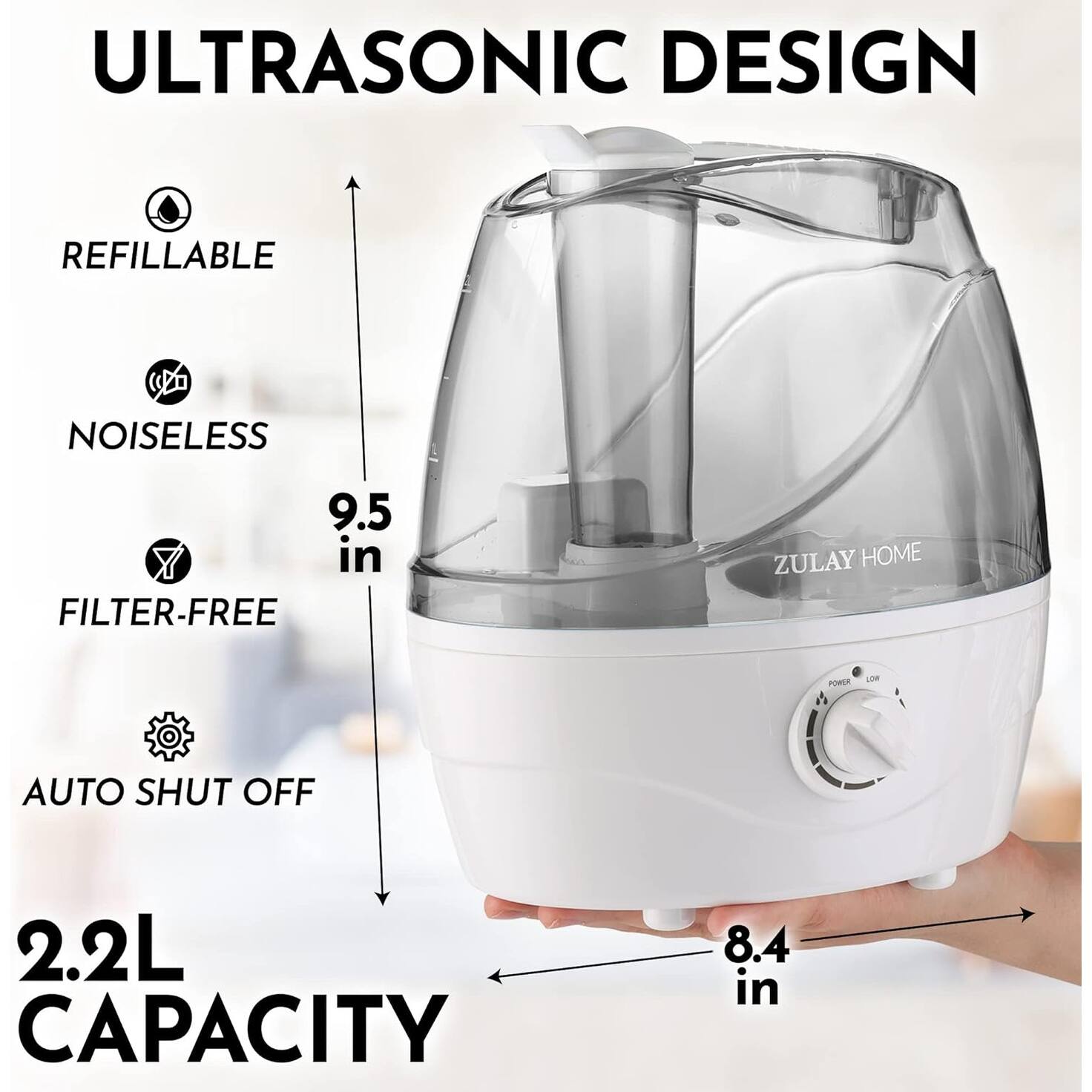 Zulay Kitchen Cool Mist Humidifiers For Bedroom Bed Bath & Beyond