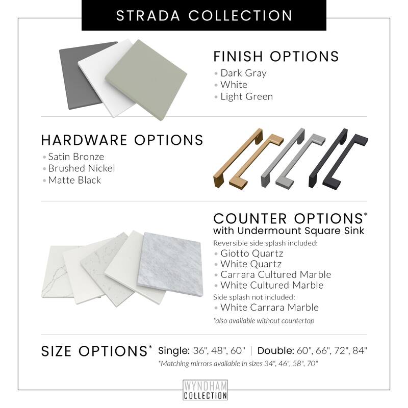 Wyndham Collection WCF4141-60D-VCA-US3M58 Strada 60" Free Standing