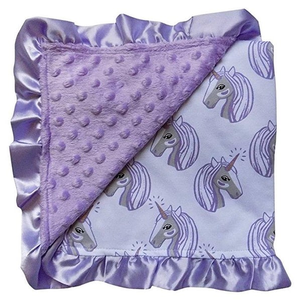 slide 2 of 4, Soft Textured Minky Dot Baby Infant Toddler Blanket With Satin Trim