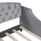 preview thumbnail 11 of 10, Gray Luxury Twin Size Velvet Upholstered Tufted Button Daybed, Sofa Bed for Bedroom and Living Room, Wooden Slats Support
