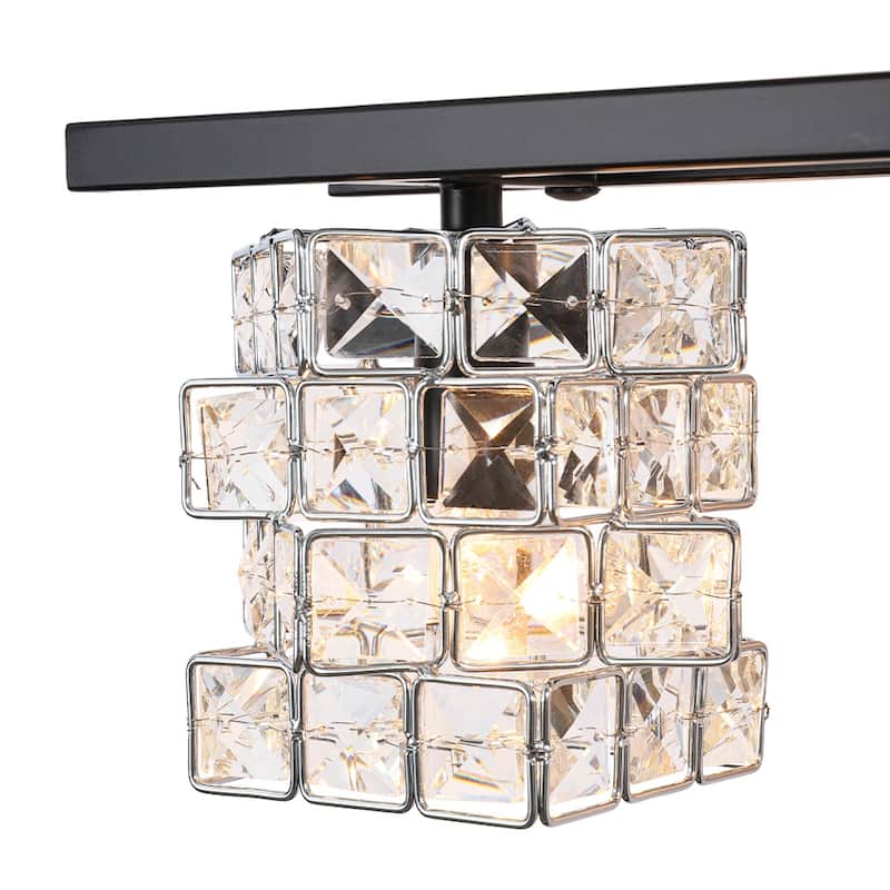 Mosaic Crystal Cube Shade Linear Bathroom Vanity Light