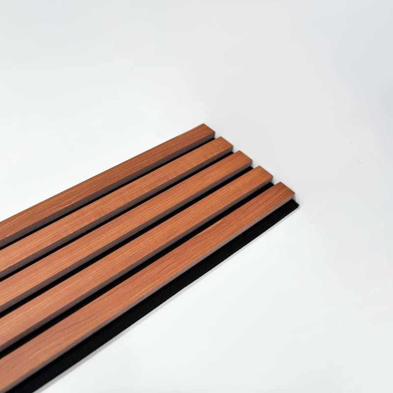 Art3d 7.9 X 107in Slat Acoustic Wall Panels,3D Fluted Sound Absorbing Panel, 4pcs - N/A - Cherry