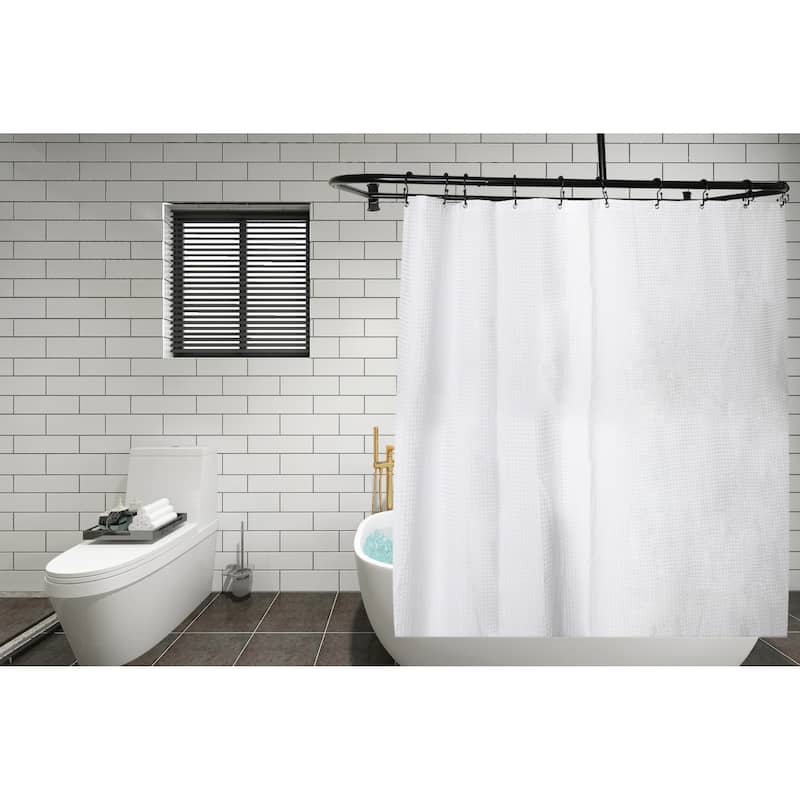 Utopia Alley Rustproof Aluminum D-shape Shower Rod With Ceiling Support for Freestanding Tubs, 60 Inch Large Size by 25 Inch