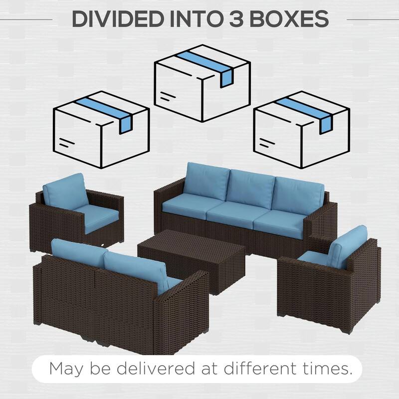 Patio Furniture Set, Cushions, Sofa, Loveseat, Storage Table