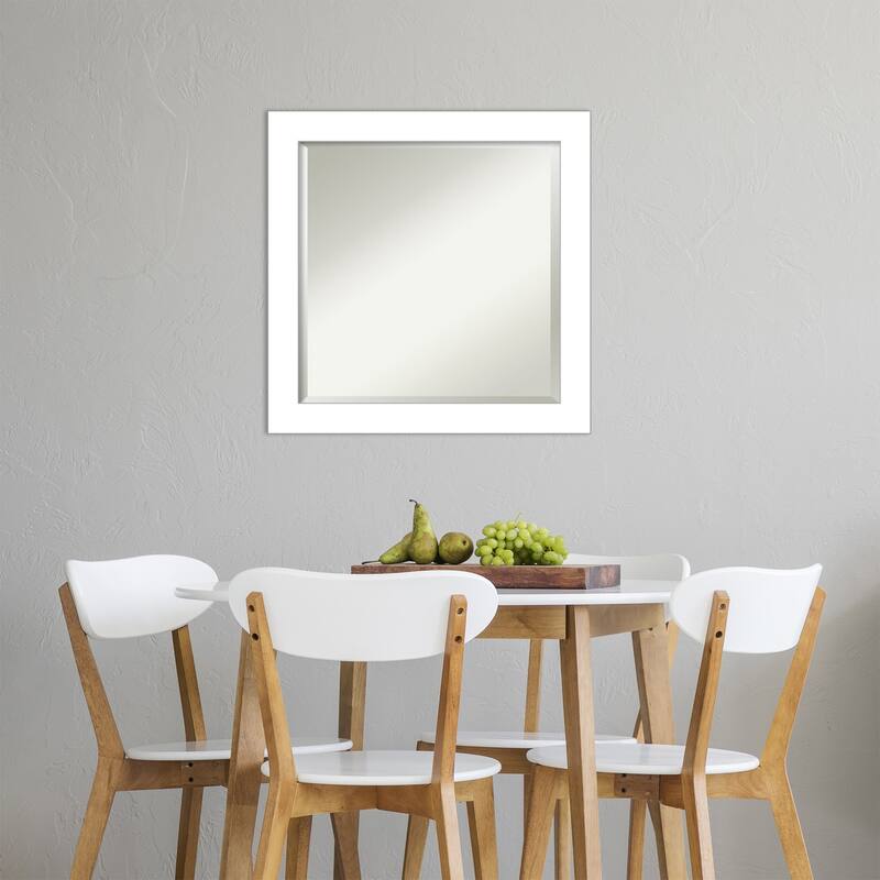 Beveled Wall Mirror - Wedge White Frame - Wedge White