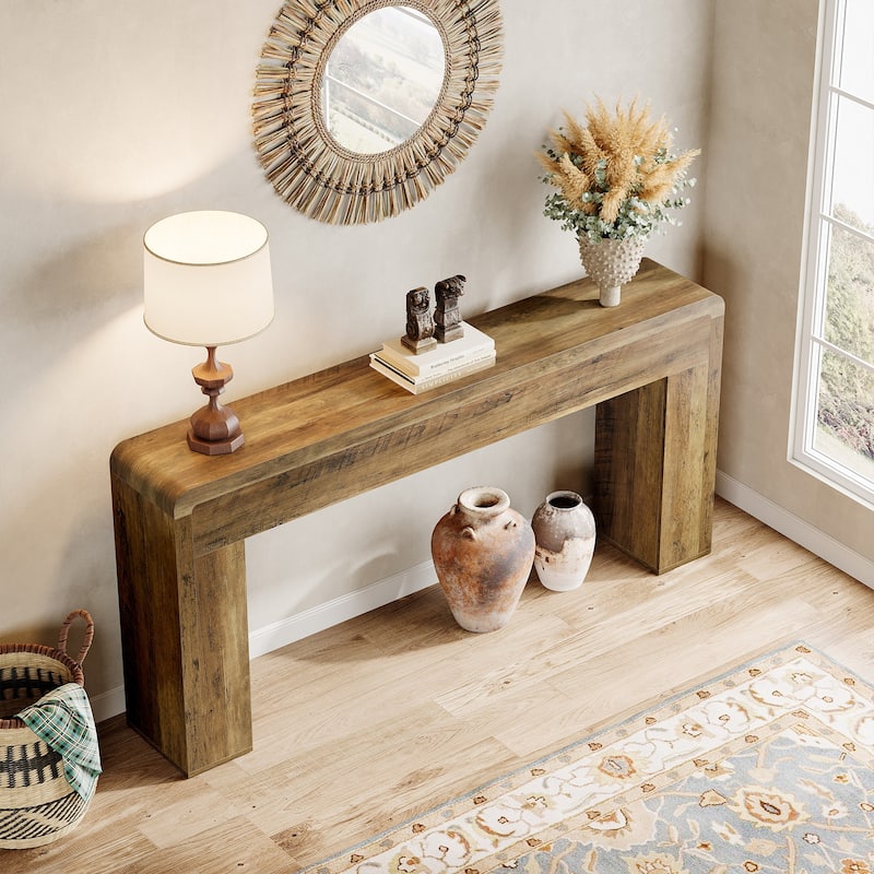 70.9-Inch Extra Long Console Table, Rustic Wooden Sofa Table