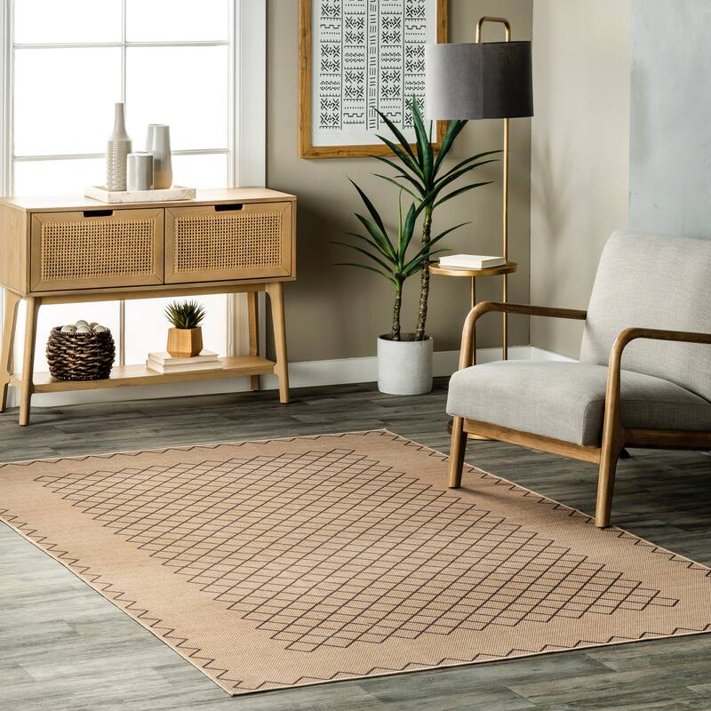 Nuloom Rosita SuperiorWash Tribal Trellis Easy-Jute Machine Washable Area Rug - 5' x 8' - Natural - Rectangle