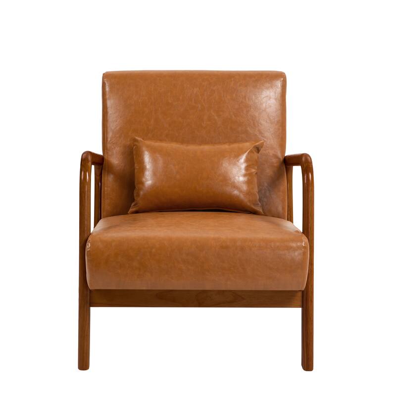 2 Set Mid Century ModernUpholstered Accent Chairs Armchair with Pillow