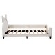 preview thumbnail 10 of 9, Twin Size Upholstered Daybed with Playful Carton Ears Shaped Headboard, White - Sturdy Wooden Frame, Comfortable Padding