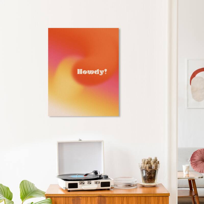 Wynwood Studio Canvas Abstract Howdy Orange Orange Modern & Contemporary Wall Art Canvas Print - 20 x 24