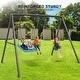 preview thumbnail 16 of 16, Hapfan 7.3ft Tall 600lb Heavy Duty Swing Set with 1 Platform Swing, 2 Belt Swings,A Frame Metal Swing Set