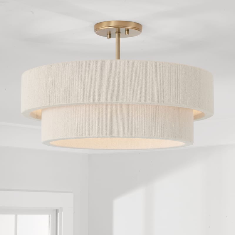 Delaney 4-light Matte Brass Convertible Pendant/ Semi Flush Mount