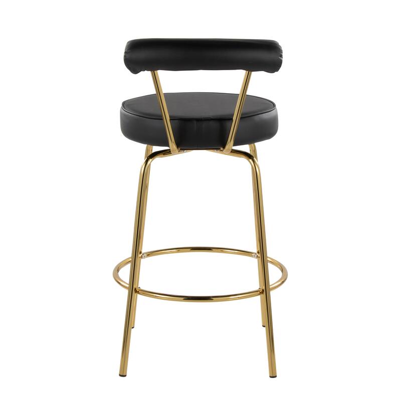 Silver Orchid Caines 26" Fixed-Height Gold Counter Stool (Set of 2)