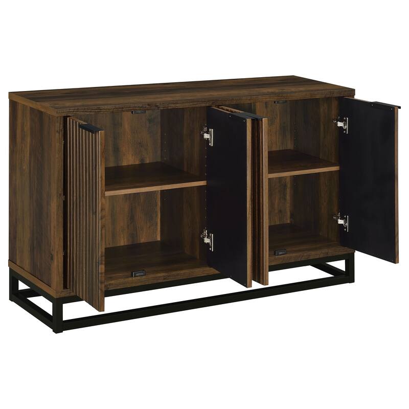 Ryatt 4-Door Engineered Wood Accent Cabinet Dark Pine