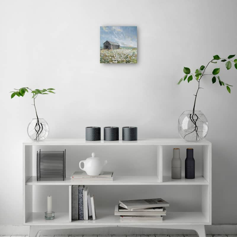 Barn with White Poppies By Studio Arts Canvas Art Print