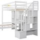 preview thumbnail 29 of 32, Twin over Twin Bunk Bed with Built-in Desk and Storage Staircase, L-Shaped Bunk Bedframe with Storage Compartments and Shelves