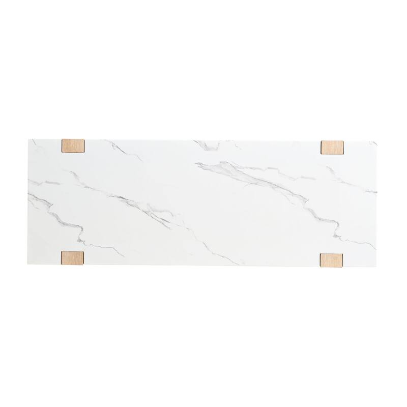 Furniture of America Wynel Modern 50-inch 1-Shelf Faux Marble Top Sofa Table