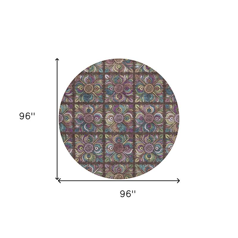 HomeRoots Medallion Transitional Rectangle Outdoor Rug