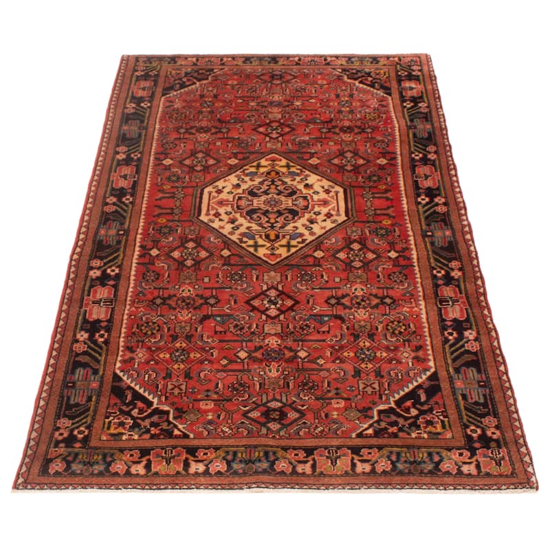 ECARPETGALLERY Hand-knotted Andelz Red Wool Rug - 4'8 x 8'6