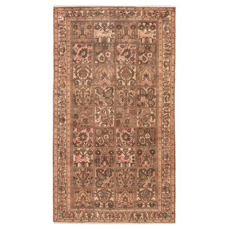 ECARPETGALLERY Hand-knotted Antalya Vintage Brown Wool Rug - 5'5 x 9'8 - Brown - 5'5 x 9'8