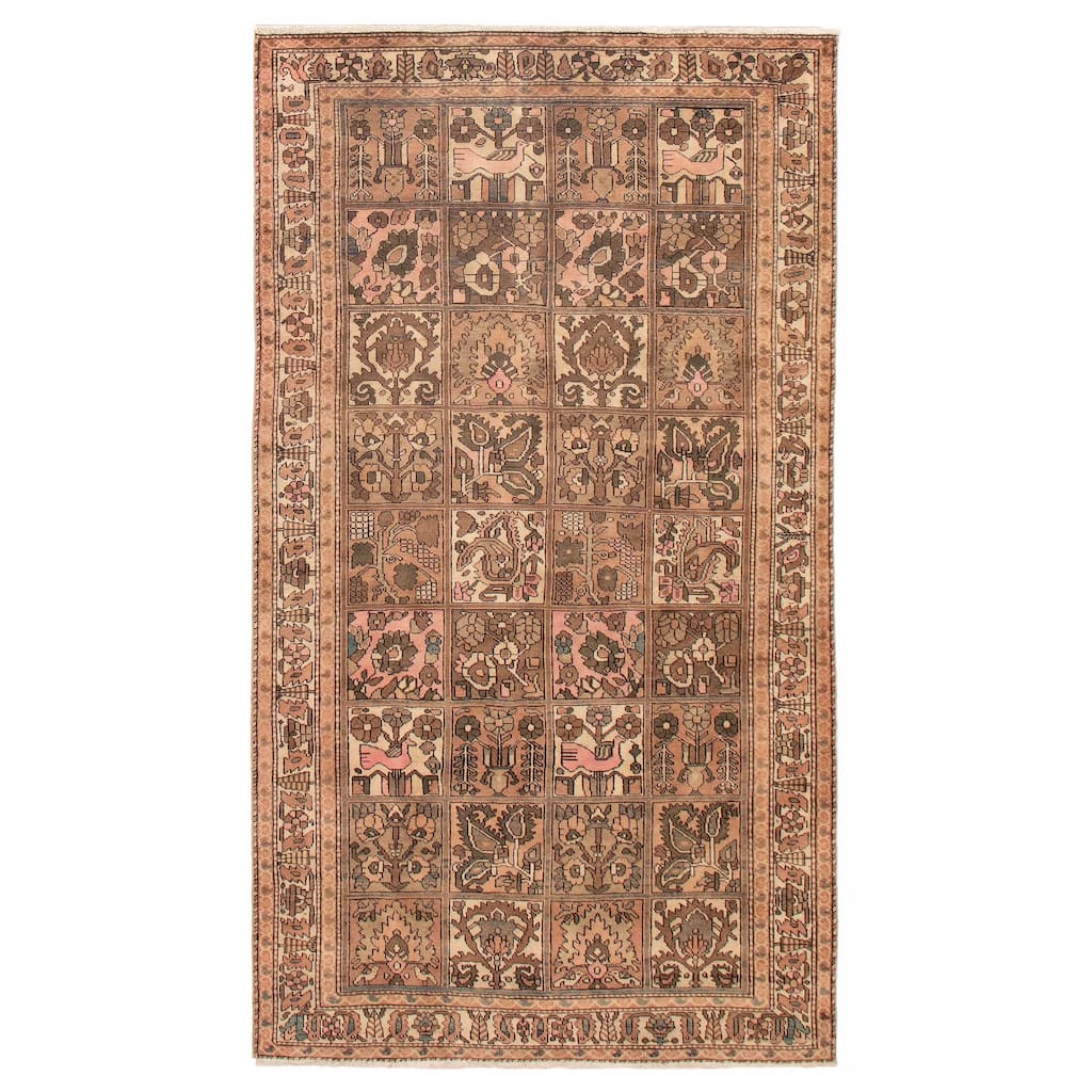 ECARPETGALLERY Hand-knotted Antalya Vintage Brown Wool Rug - 5'5 x 9'8