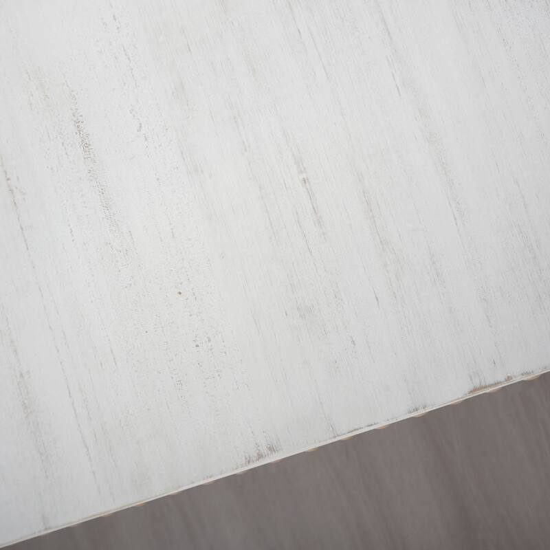 Entryway Table, Curved Waterfall-style Table,Console table with wood beads,Entrance Table for Entryway, Hallway, Living Room - Antique grey white