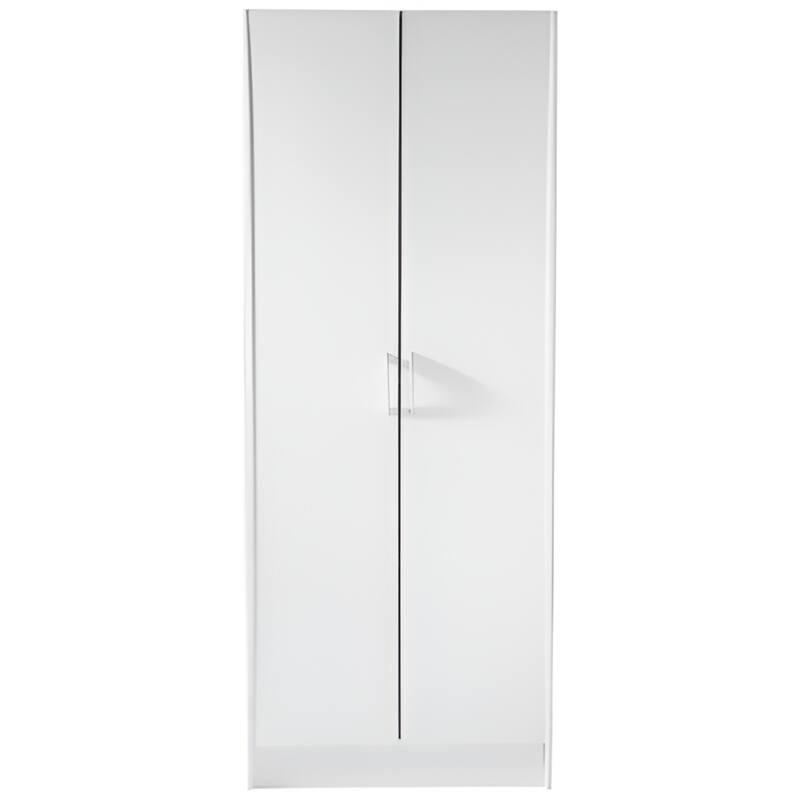 White MDF Kitchen Pantry Cabinet with 2 Doors and Adjustable Shelves - 24” L x 12” W x 60” H