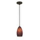 preview thumbnail 3 of 1, Access Lighting Sydney 1 Light Oil Rubbed Bronze Corded Pendant Oil Rubbed Bronze / Brown Stone