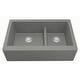 preview thumbnail 1 of 52, Karran Farmhouse/Apron-Front Quartz Double Bowl Kitchen Sink Grey