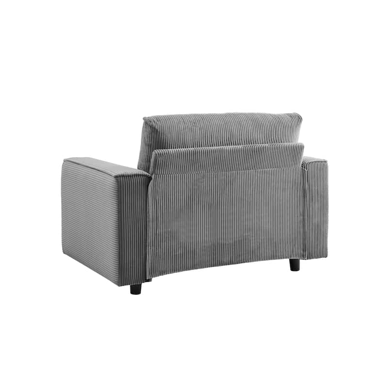 Modern Contemporary Upholstered Corduroy Plush Tufted Chair