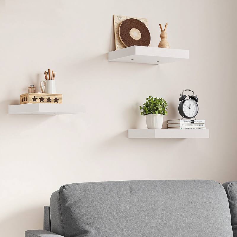Homy Casa Wall-Mounted Floating Shelf, Compact & Lightweight, 1.2" - White
