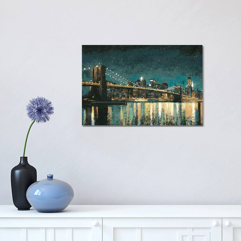 iCanvas "Bright City Lights II (Teal)" by James Wiens Canvas Print