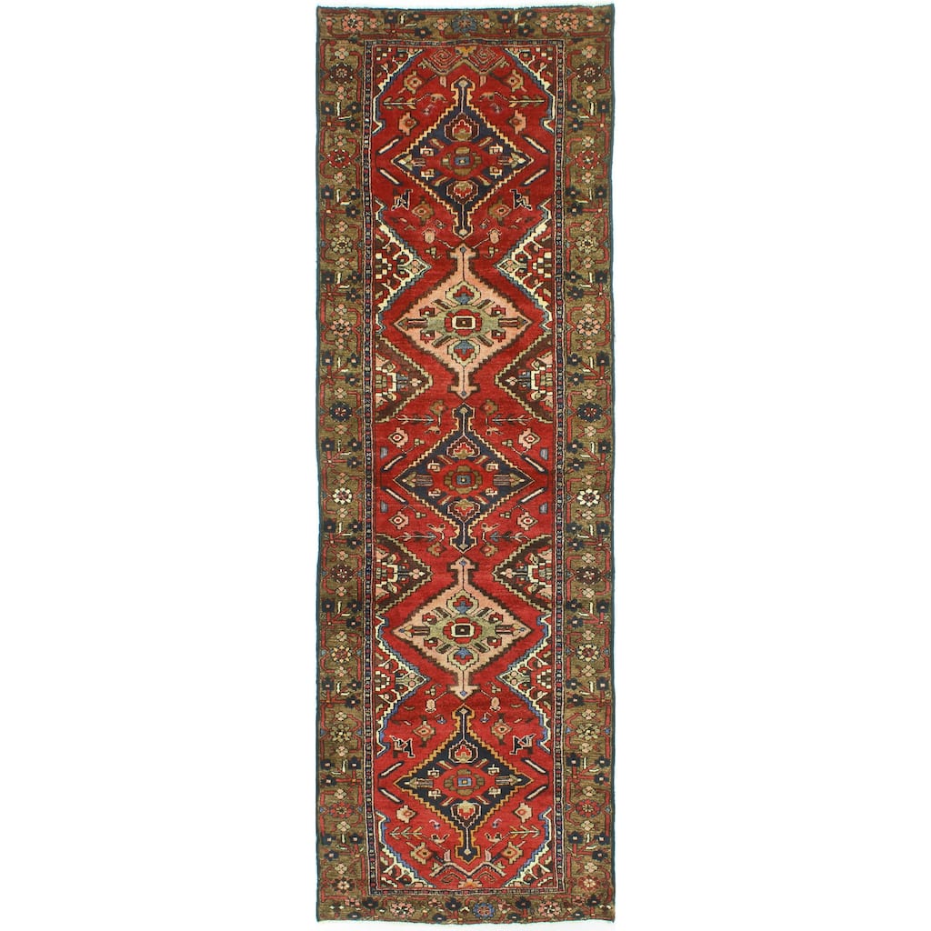 Fine Vintage Distressed Safaa Red/Brown Runner - 2'11" x 9'3"