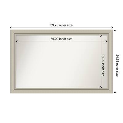 Romano Silver Narrow Framed Non-Beveled Custom Wall Mirror, Bathroom Vanity Mirror