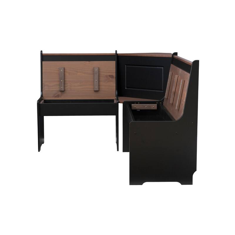Linon Middlecreek Farmhouse Breakfast Nook Dining Set