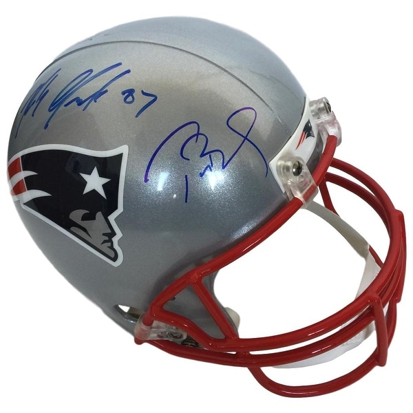 Tom Brady Rob Gronkowski Signed Patriots Full Size Replica Helmet PSA TriStar